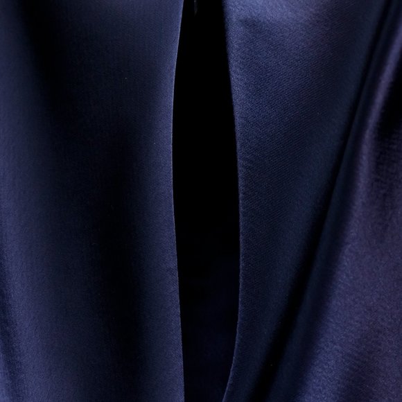 Talbot Runhof Lobata Midnight Draped Satin Gown - Picture 9 of 11
